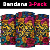Cinco De Mayo Neck Gaiter Mariachi Dancer - Vibrant Mexican Floral Fiesta Guitar Folk Art