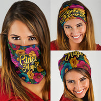 Cinco De Mayo Neck Gaiter Mariachi Dancer - Vibrant Mexican Floral Fiesta Guitar Folk Art