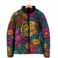 Cinco De Mayo Padded Jacket Mariachi Dancer - Vibrant Mexican Floral Fiesta Guitar Folk Art
