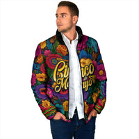 Cinco De Mayo Padded Jacket Mariachi Dancer - Vibrant Mexican Floral Fiesta Guitar Folk Art