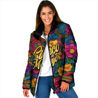 Cinco De Mayo Padded Jacket Mariachi Dancer - Vibrant Mexican Floral Fiesta Guitar Folk Art