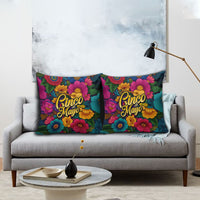 Cinco De Mayo Pillow Cover Mariachi Dancer - Vibrant Mexican Floral Fiesta Guitar Folk Art