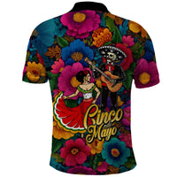 Cinco De Mayo Polo Shirt Mariachi Dancer - Vibrant Mexican Floral Fiesta Guitar Folk Art