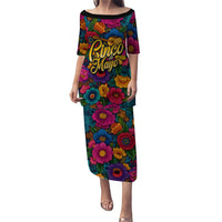 Cinco De Mayo Puletasi Mariachi Dancer - Vibrant Mexican Floral Fiesta Guitar Folk Art