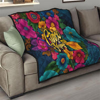 Cinco De Mayo Quilt Mariachi Dancer - Vibrant Mexican Floral Fiesta Guitar Folk Art