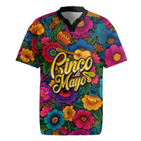 Cinco De Mayo Rugby Jersey Mariachi Dancer - Vibrant Mexican Floral Fiesta Guitar Folk Art