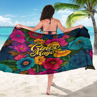 Cinco De Mayo Sarong Mariachi Dancer - Vibrant Mexican Floral Fiesta Guitar Folk Art