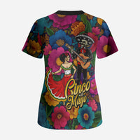 Cinco De Mayo Scrub Top Mariachi Dancer - Vibrant Mexican Floral Fiesta Guitar Folk Art