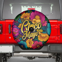 Cinco De Mayo Spare Tire Cover Mariachi Dancer - Vibrant Mexican Floral Fiesta Guitar Folk Art