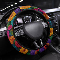 Cinco De Mayo Steering Wheel Cover Mariachi Dancer - Vibrant Mexican Floral Fiesta Guitar Folk Art