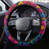 Cinco De Mayo Steering Wheel Cover Mariachi Dancer - Vibrant Mexican Floral Fiesta Guitar Folk Art