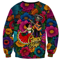 Cinco De Mayo Sweatshirt Mariachi Dancer - Vibrant Mexican Floral Fiesta Guitar Folk Art