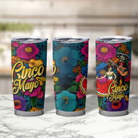 Cinco De Mayo Tumbler Cup Mariachi Dancer - Vibrant Mexican Floral Fiesta Guitar Folk Art