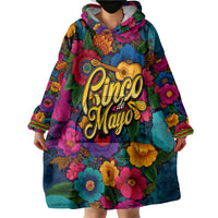 Cinco De Mayo Wearable Blanket Hoodie Mariachi Dancer - Vibrant Mexican Floral Fiesta Guitar Folk Art