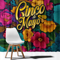 Cinco De Mayo Window Curtain Mariachi Dancer - Vibrant Mexican Floral Fiesta Guitar Folk Art