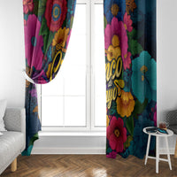 Cinco De Mayo Window Curtain Mariachi Dancer - Vibrant Mexican Floral Fiesta Guitar Folk Art