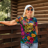 Cinco De Mayo Women Polo Shirt Mariachi Dancer - Vibrant Mexican Floral Fiesta Guitar Folk Art