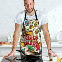 Cinco De Mayo Apron Lucha Libre Wrestler - Pop Art Comic Style Mexican Fiesta Taco