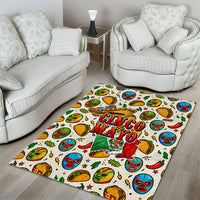 Cinco De Mayo Area Rug Lucha Libre Wrestler - Pop Art Comic Style Mexican Fiesta Taco