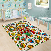 Cinco De Mayo Area Rug Lucha Libre Wrestler - Pop Art Comic Style Mexican Fiesta Taco