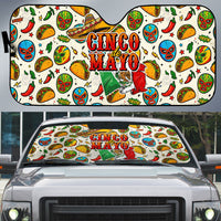 Cinco De Mayo Auto Sun Shade Lucha Libre Wrestler - Pop Art Comic Style Mexican Fiesta Taco