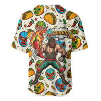 Cinco De Mayo Baseball Jersey Lucha Libre Wrestler - Pop Art Comic Style Mexican Fiesta Taco