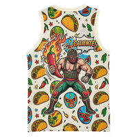 Cinco De Mayo Basketball Jersey Lucha Libre Wrestler - Pop Art Comic Style Mexican Fiesta Taco
