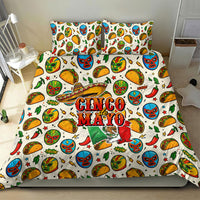 Cinco De Mayo Bedding Set Lucha Libre Wrestler - Pop Art Comic Style Mexican Fiesta Taco