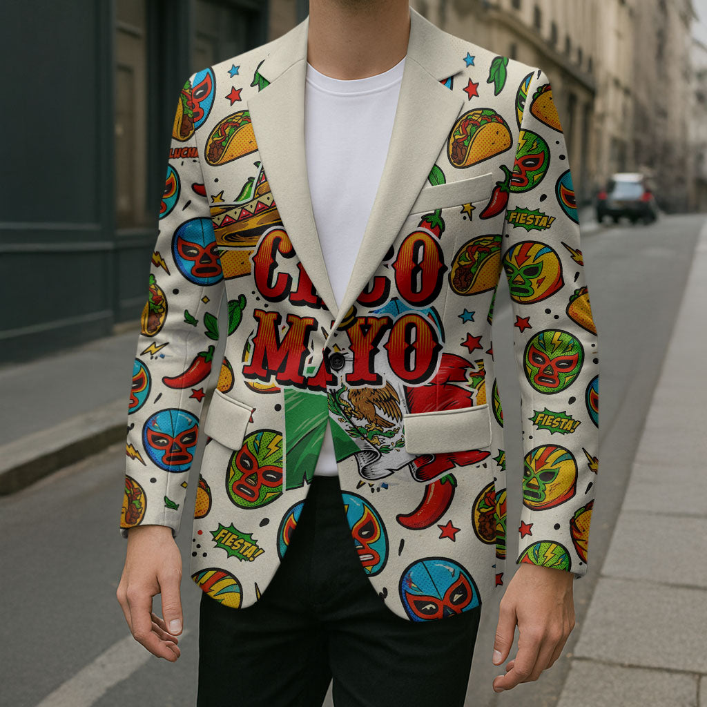 Cinco De Mayo Blazer Lucha Libre Wrestler - Pop Art Comic Style Mexican Fiesta Taco
