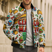Cinco De Mayo Bomber Puffer Jacket Lucha Libre Wrestler - Pop Art Comic Style Mexican Fiesta Taco