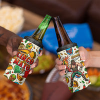 Cinco De Mayo 4 in 1 Can Cooler Tumbler Lucha Libre Wrestler - Pop Art Comic Style Mexican Fiesta Taco
