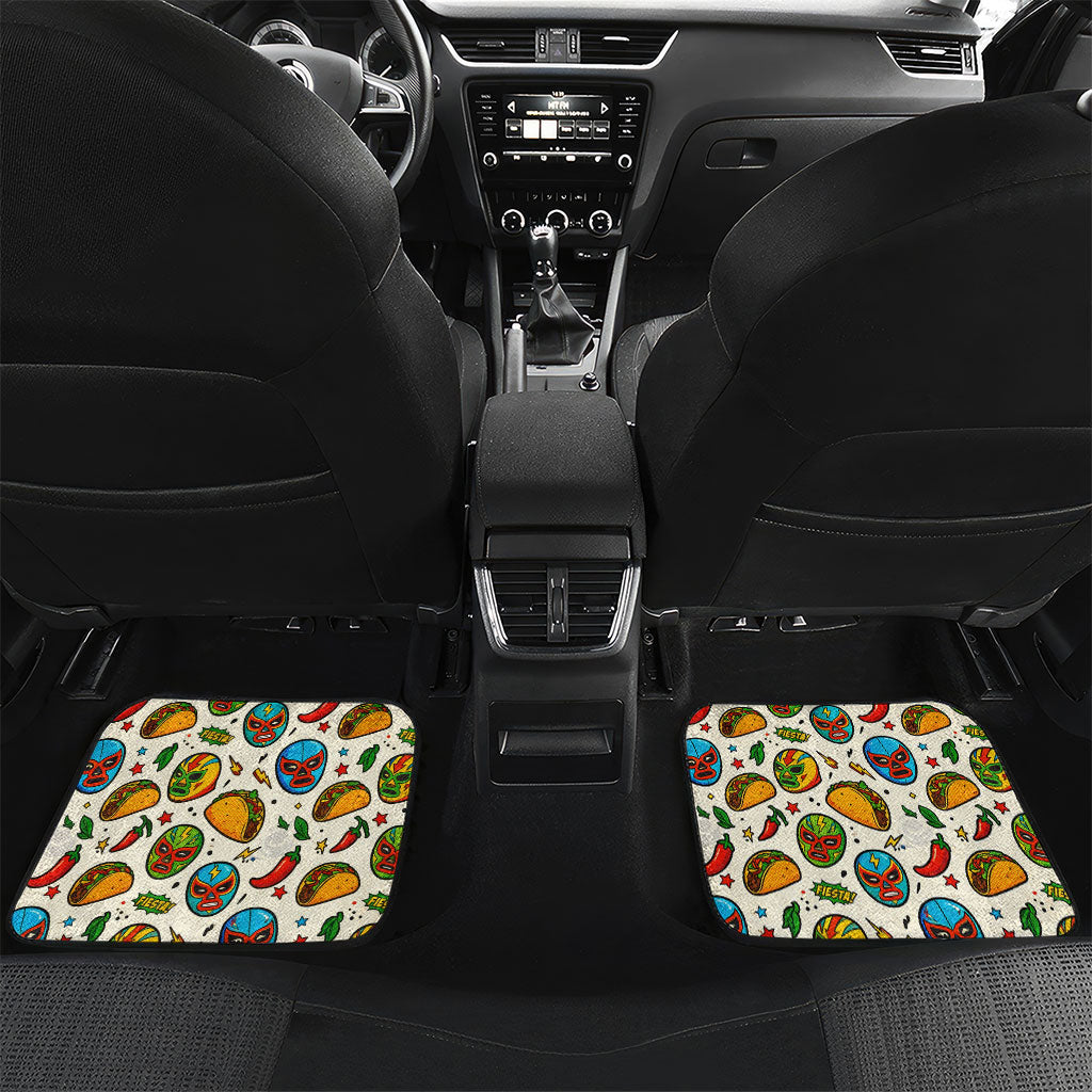 Cinco De Mayo Car Mats Lucha Libre Wrestler - Pop Art Comic Style Mexican Fiesta Taco