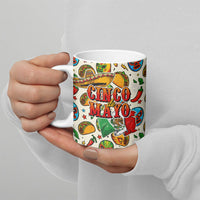 Cinco De Mayo Ceramic Mug Lucha Libre Wrestler - Pop Art Comic Style Mexican Fiesta Taco