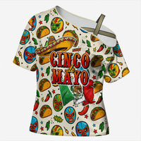 Cinco De Mayo Cross Shoulder Shirt Lucha Libre Wrestler - Pop Art Comic Style Mexican Fiesta Taco