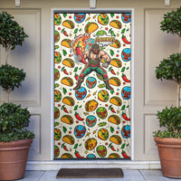 Cinco De Mayo Door Cover Lucha Libre Wrestler - Pop Art Comic Style Mexican Fiesta Taco