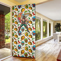 Cinco De Mayo Door Cover Lucha Libre Wrestler - Pop Art Comic Style Mexican Fiesta Taco