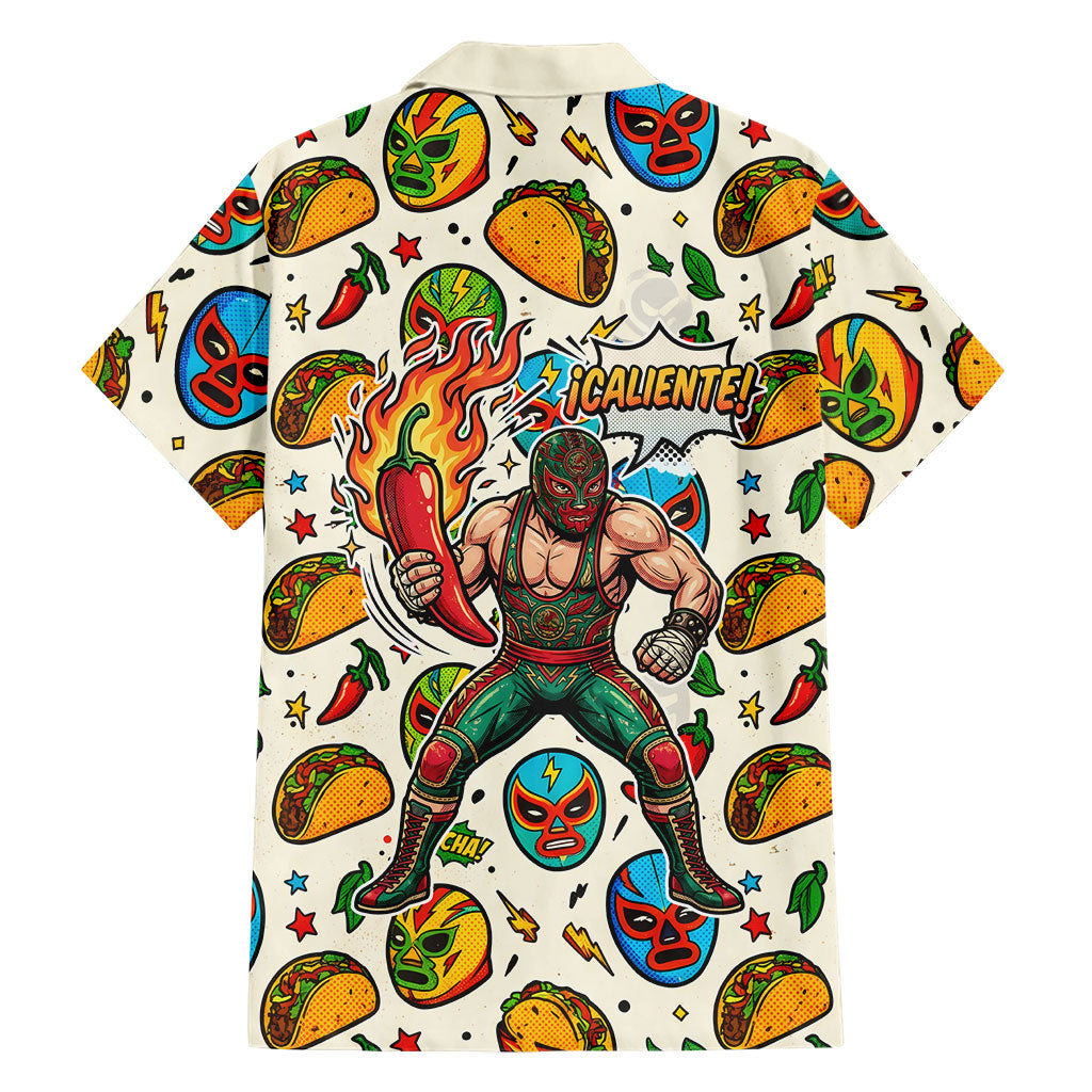 Cinco De Mayo Hawaiian Shirt Lucha Libre Wrestler - Pop Art Comic Style Mexican Fiesta Taco