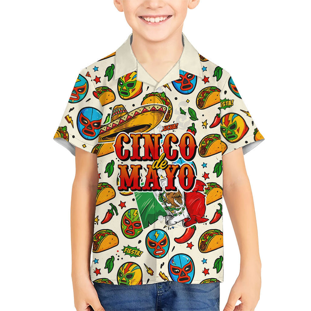 Cinco De Mayo Hawaiian Shirt Lucha Libre Wrestler - Pop Art Comic Style Mexican Fiesta Taco