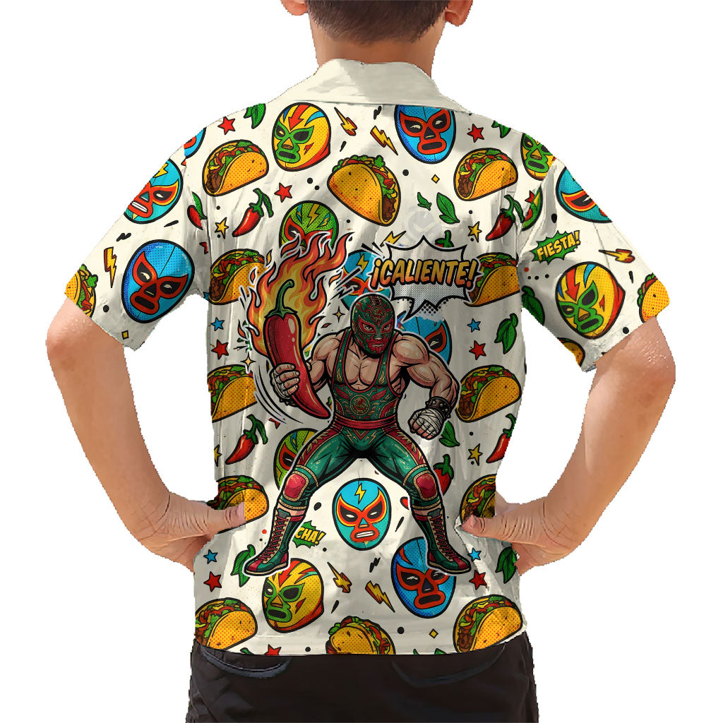 Cinco De Mayo Hawaiian Shirt Lucha Libre Wrestler - Pop Art Comic Style Mexican Fiesta Taco