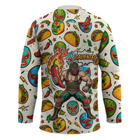 Cinco De Mayo Hockey Jersey Lucha Libre Wrestler - Pop Art Comic Style Mexican Fiesta Taco