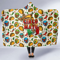 Cinco De Mayo Hooded Blanket Lucha Libre Wrestler - Pop Art Comic Style Mexican Fiesta Taco