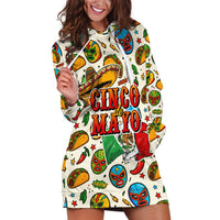 Cinco De Mayo Hoodie Dress Lucha Libre Wrestler - Pop Art Comic Style Mexican Fiesta Taco