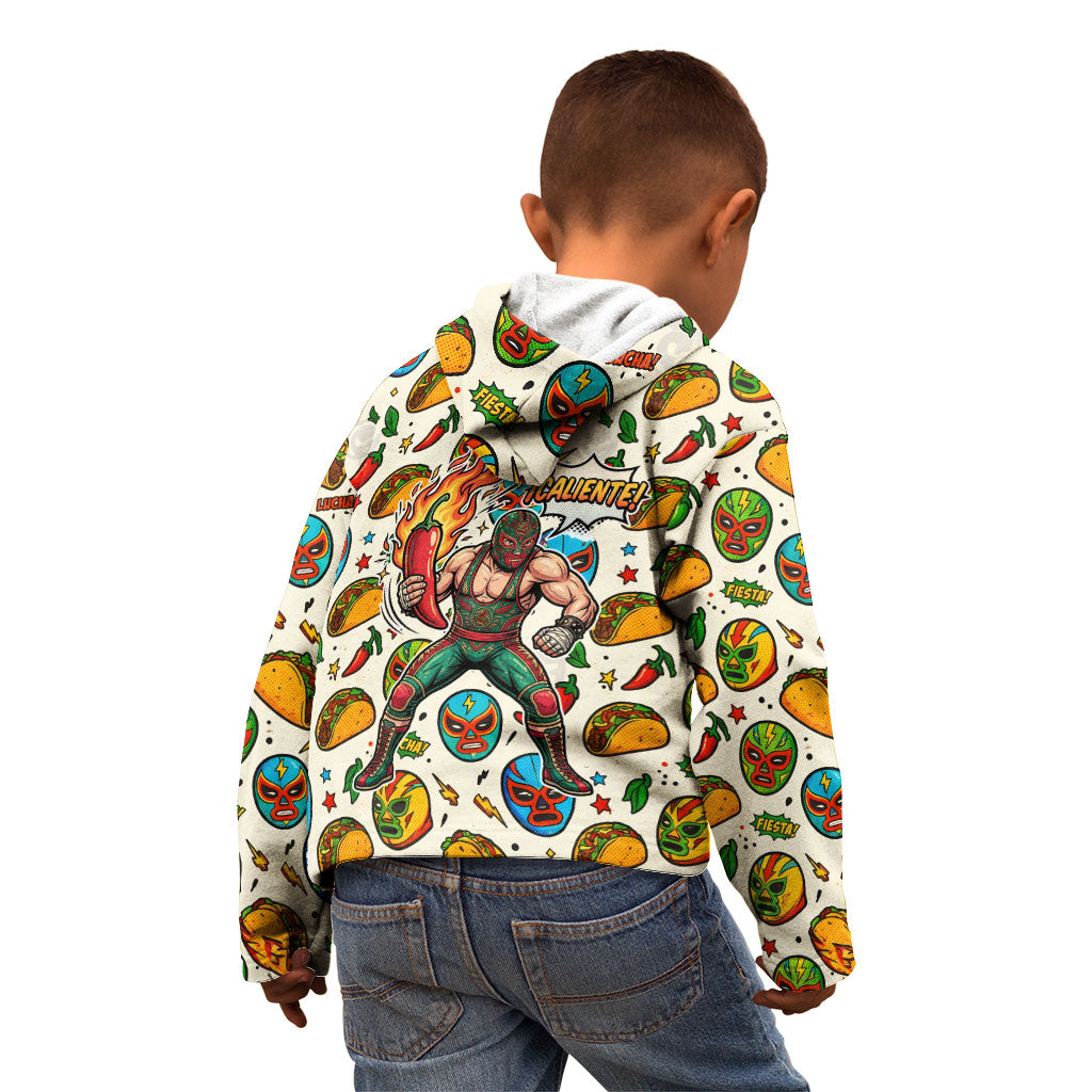 Cinco De Mayo Kid Hoodie Lucha Libre Wrestler - Pop Art Comic Style Mexican Fiesta Taco