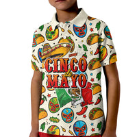 Cinco De Mayo Kid Polo Shirt Lucha Libre Wrestler - Pop Art Comic Style Mexican Fiesta Taco