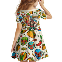 Cinco De Mayo Kid Short Sleeve Dress Lucha Libre Wrestler - Pop Art Comic Style Mexican Fiesta Taco