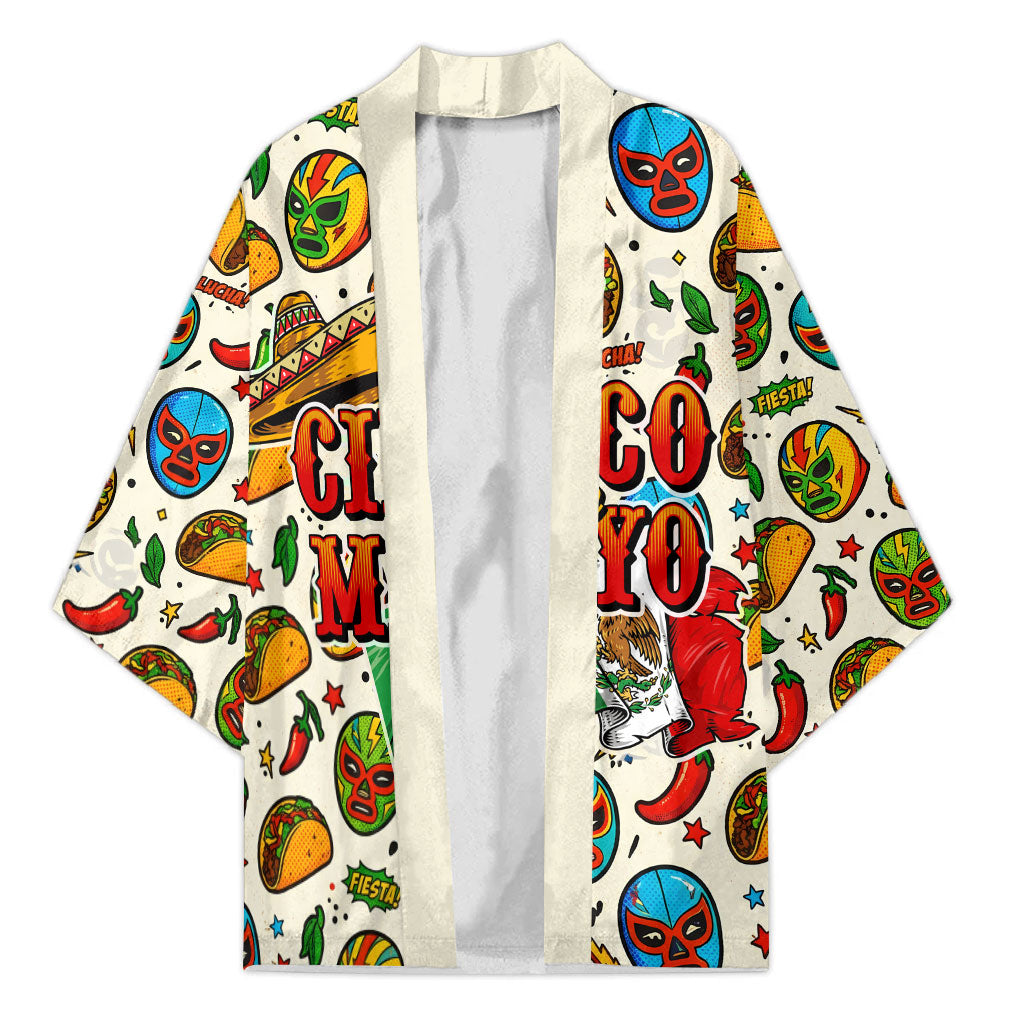 Cinco De Mayo Kimono Lucha Libre Wrestler - Pop Art Comic Style Mexican Fiesta Taco