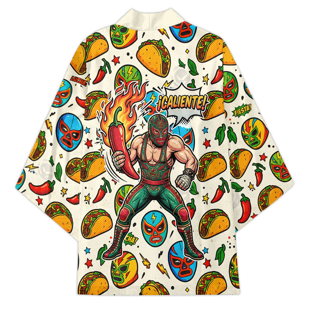 Cinco De Mayo Kimono Lucha Libre Wrestler - Pop Art Comic Style Mexican Fiesta Taco