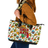 Cinco De Mayo Leather Tote Bag Lucha Libre Wrestler - Pop Art Comic Style Mexican Fiesta Taco