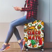 Cinco De Mayo Luggage Cover Lucha Libre Wrestler - Pop Art Comic Style Mexican Fiesta Taco