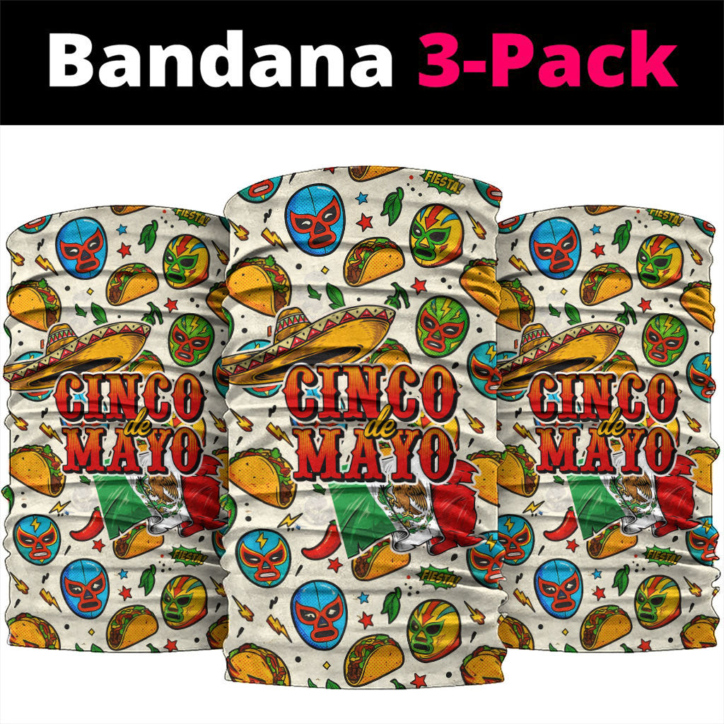 Cinco De Mayo Neck Gaiter Lucha Libre Wrestler - Pop Art Comic Style Mexican Fiesta Taco